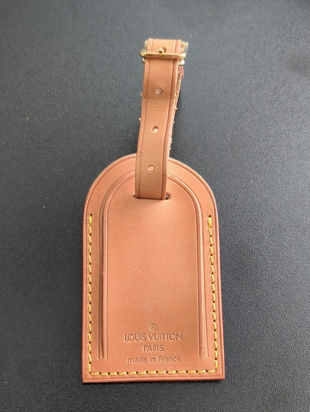 Louis Vuitton Tan Leather Luggage Tag